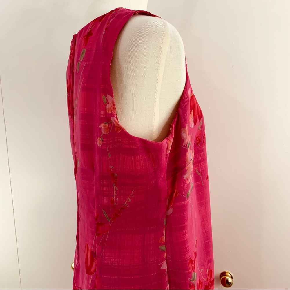 Hilliard $ Hanson 12 sleeveless dress pink floral - Picture 5 of 8